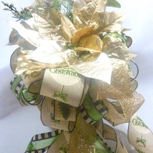 Ribbon tree topper, bow Christmas tree topper