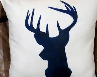 Deer Pillow Cover, Buck Pillow cover, animal pillows