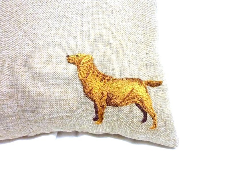 Black Labrador Retriever embroidered pillow, pillows with dogs image 5