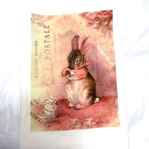 Flour Sack Towel, Bunny Tea Towel, Easter Rabbit