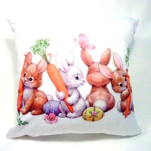 Easter Pillow Cover, 18&quot;x18&quot; pillow cover, Spring pillow covers, Easter bunny pillow