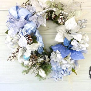 Christmas Decorations, Poinsettia Wreaths, Holiday Door Decor