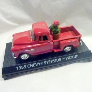 Red Farmhouse Truck, Diecast truck decor, 1955 Chevy