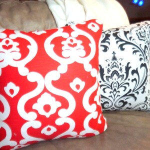 Red and White Accent Pillow Cover