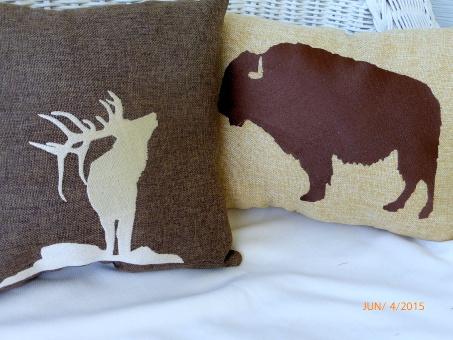 Embroidered Elk Pillow burlap Pillow Animal Pillow Etsy