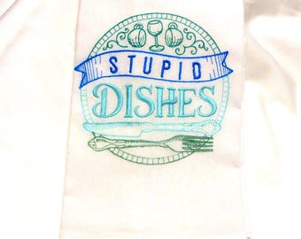 小麦粉袋タオル、刺繍入りキッチンタオル、ディッシュタオル
