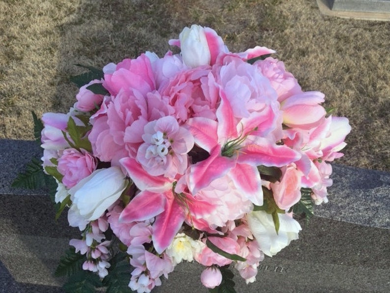 Cemetery Flowers Grave Site Spray Memorial Flowers Etsy