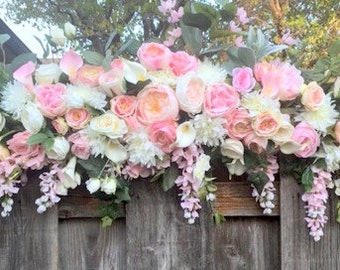 Wedding Arch Flowers, Blush Pink and White Wedding Flowers