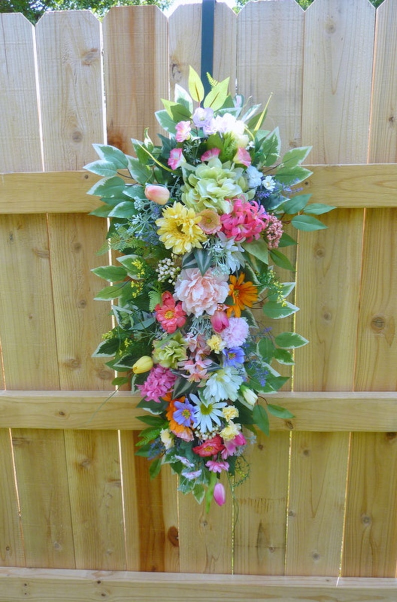 Bright Summer Door Swag Extra Long Door Swags Teardrop Door Etsy