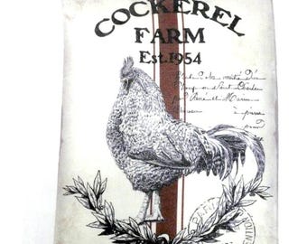 Rooster Flour Sack Towel, Kitchen towel, Farmhouse Decor