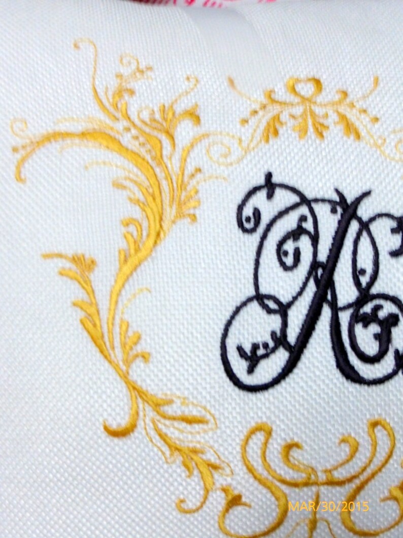 Embroidered Monogram Pillow Cover Personalized Wedding Etsy