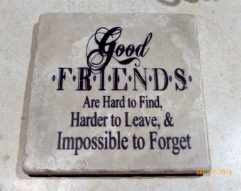 Good Friends trivet, Friends gift, 6x6 Marble Trivet