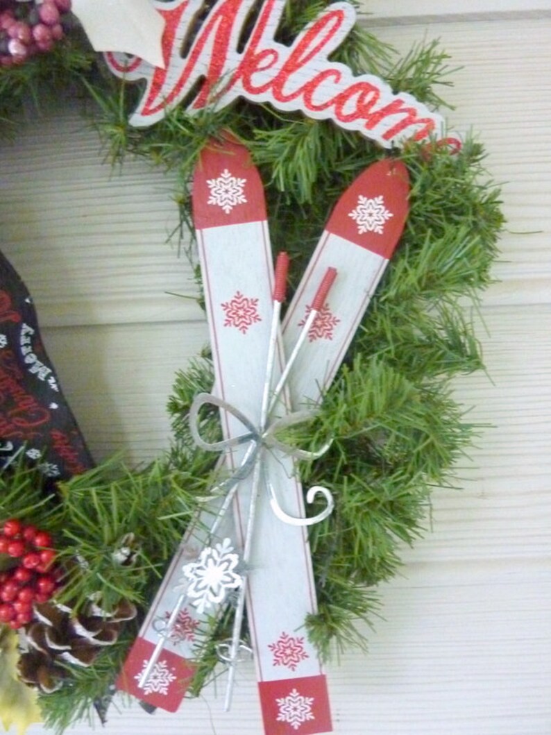 Christmas wreath Red and Black Buffalo plaid Christmas Wreath Christmas Decorations Farmhouse Christmas Decorations
