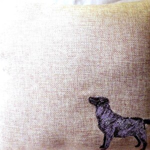 Black Labrador Retriever embroidered pillow, pillows with dogs image 4