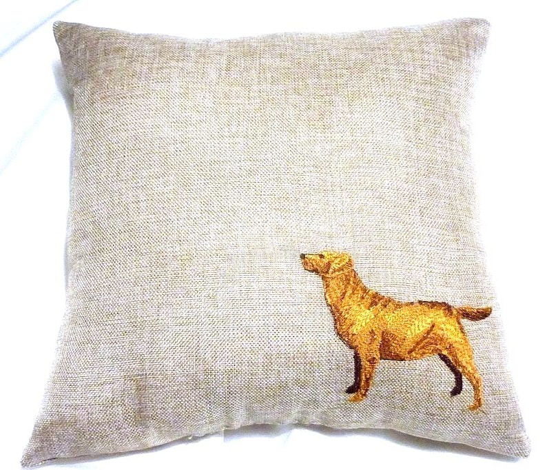 Black Labrador Retriever embroidered pillow, pillows with dogs image 6