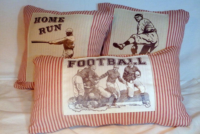 Vintage Baseball pillow, Vintage Baseball player image 3