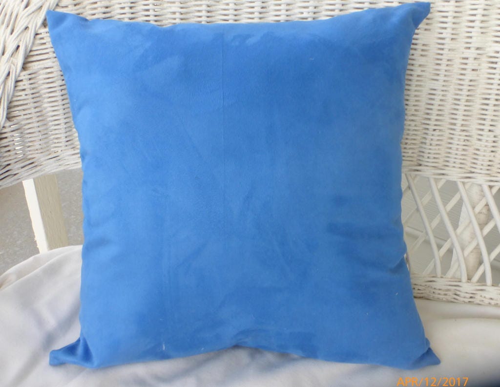 blue suede pillows