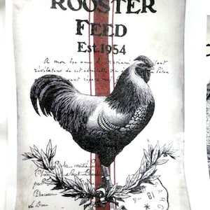 Kitchen towel with Rooster, Rooster Flour Sack Towel