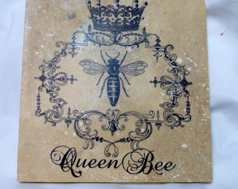 Queen Bee Trivet, French Country decor, Marble trivet