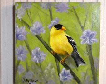 Bird painting, original oil painting