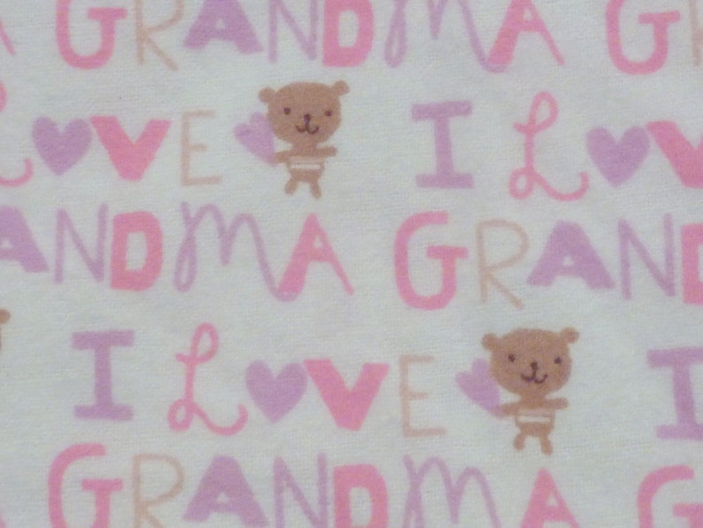 I Love Grandma Blanket Set 2 Burp Cloths 1 Flannel Receiving Etsy