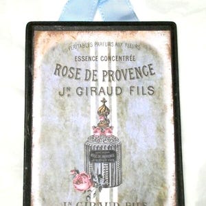 Paris perfume sign, Wood Plaque. Vintage Paris advertising, French Country decor