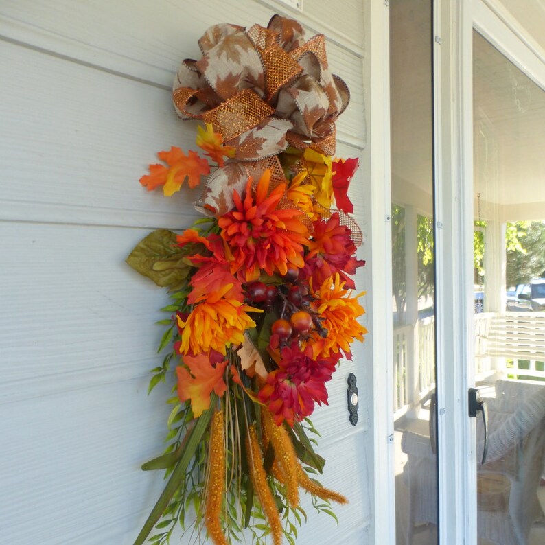 Autumn Door Swag Thanksgiving Door Swags Fall Door Swags Etsy