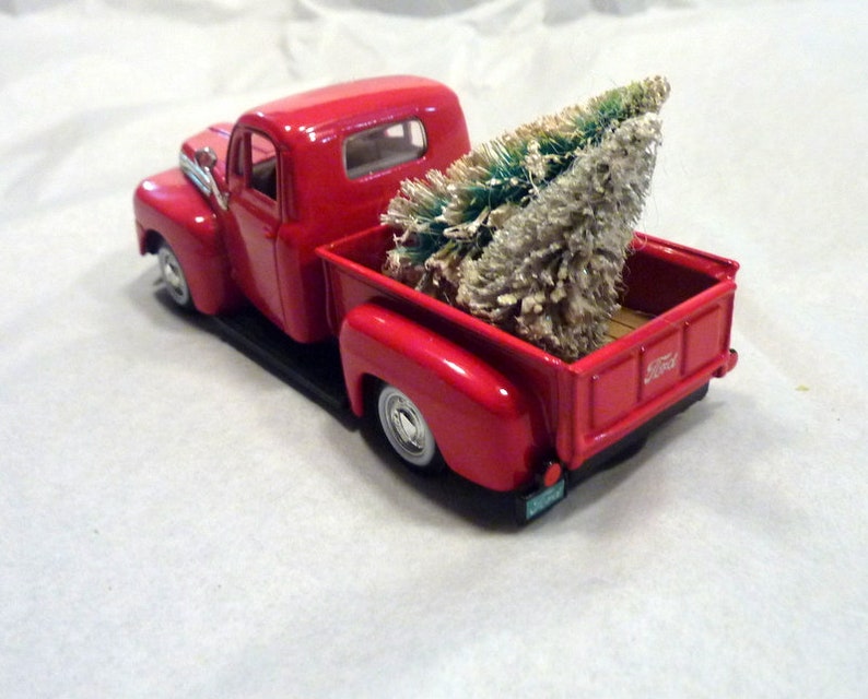 Red Farmhouse Truck Diecast Truck Decor Christmas Truck Etsy