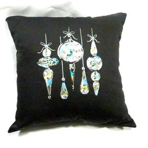 Embroidered Ornaments pillow cover, Christmas Pillow covers