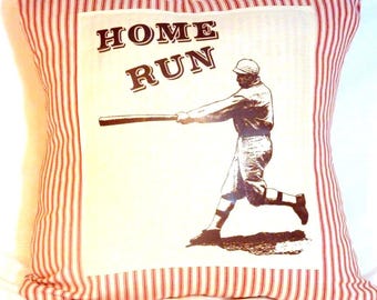 Almohada de béisbol vintage, jugador de béisbol vintage