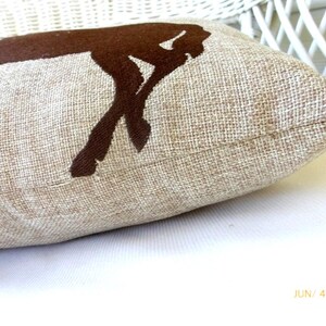 Cojín de caballo de arpillera bordada - Cojín lumbar ecuestre imagen 4