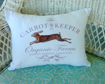 Carrot Keeper Pillow cover, pillows with rabbits