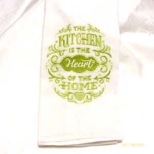 Embroidered kitchen towels, Flour sack towels, Hostess Gift