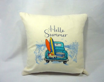 Summer pillow covers, Embroidered truck pillow cover