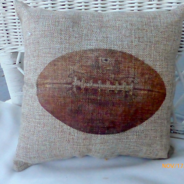 Football Pillows, Vintage sports pillows, Boys room decor