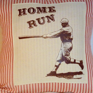 Vintage Baseball pillow, Vintage Baseball player image 1