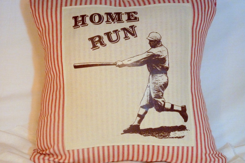 Vintage Baseball pillow, Vintage Baseball player image 1