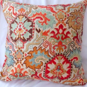 Ikat Pillow Cover, Linen blend pillow cover, Designer fabric cover