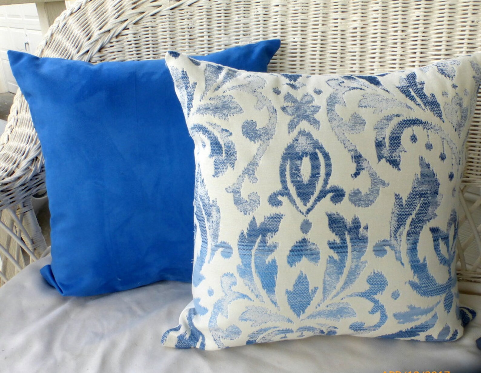 Ikat Tapestry Pillow Covers Blue and white Richloom fabric Etsy