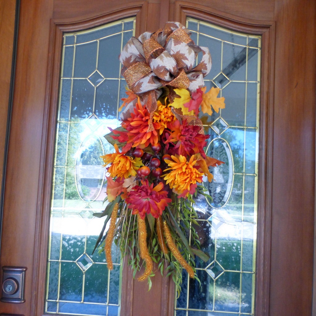 Autumn door swag Thanksgiving Door Swags Fall door swags Etsy