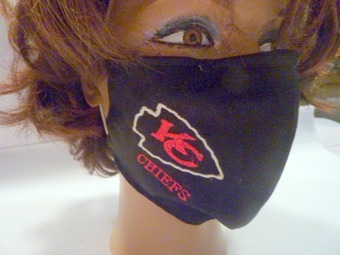 KC Chiefs Face Mask set of 2 Reusable Face Covering Kansas Etsy