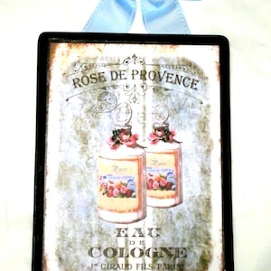 Paris Perfume signs, Wood Plaque with Vintage Paris advertising, French Country decor