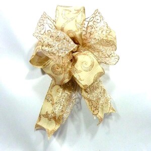Champagne, Gold and Copper wreath bow