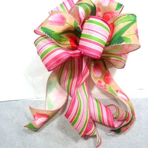 Pink Tulip wreath bow