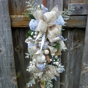 Champagne Christmas Door Swag, Christmas Wreath, Christmas door swag