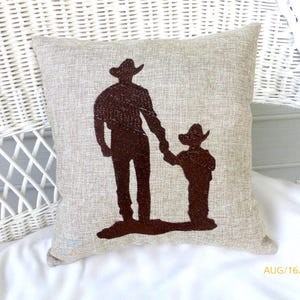 Cowboy pillow, Embroidered western pillows