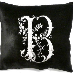 Velvet Monogram Pillow, Personalized Wedding Gift, Embroidered Velvet pillow