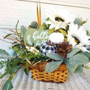 Fall floral arrangement, Sage green centerpiece