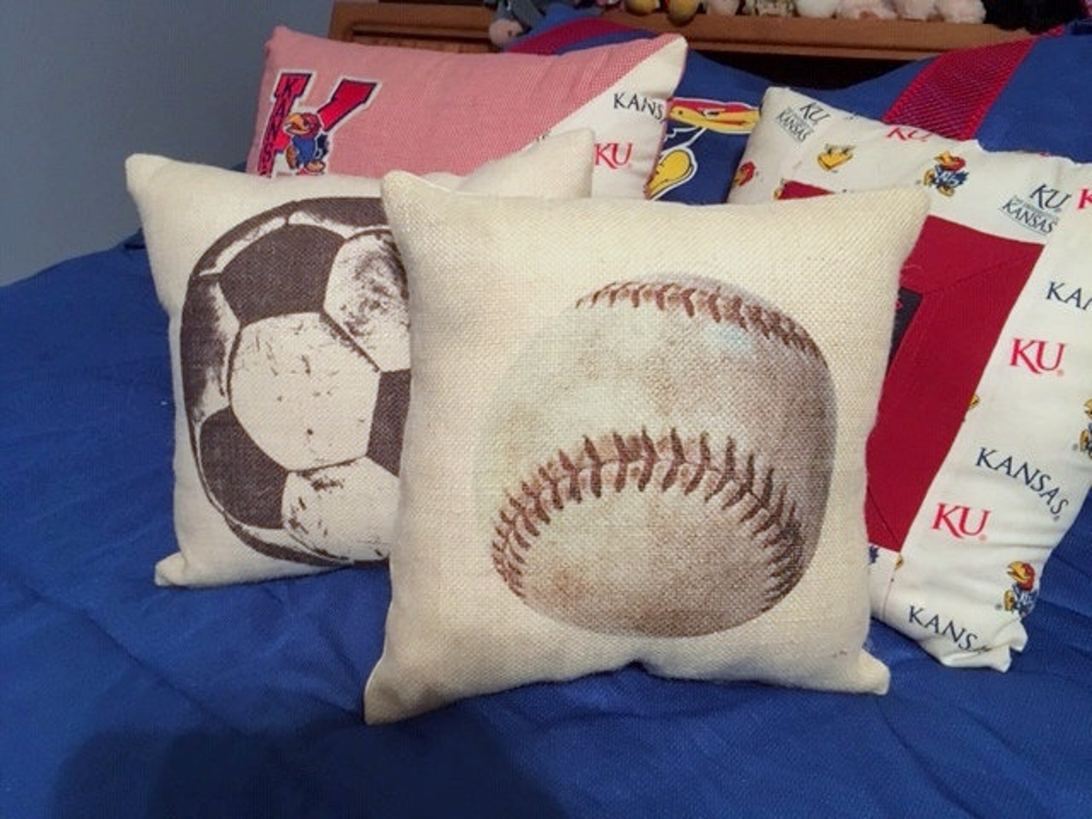 Baseball Pillow Burlap Pillows. Sports Pillows Boys Room Etsy