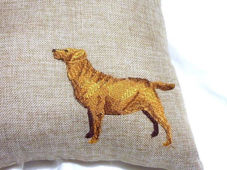 Black Labrador Retriever embroidered pillow, pillows with dogs image 7